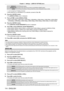 Page 114Chapter 4 Settings — [DISPLAY OPTION] menu
114 - ENGLISH
[DEFAULT]Standard setting.
[SCREEN FIT]
*1Changes EDID data according to the [SCREEN FORMAT] setting.
[USER] Sets the [RESOLUTION] and [VERTICAL SCAN FREQUENCY] items to EDID.
*1 Only for PT-DZ21K2, PT- DS20K2, PT- DZ16K2
 fWhen [DEF AULT] or [SCREEN FIT] is selected, proceed to Step  10).
6)
 
Press the  button.
 f The 

[RESOLUTION] screen is displayed.
7)
 
Press 
 asqw  to select [RESOLUTION].
 fSelect [1024x768p], [1280x720p], [1280x768p],...