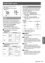 Page 47ENGLISH - 47
Settings
POSITION menu
See  
z“Navigating through the menu ”  
(
Æpage 39).
See 
 
z“MAIN MENU” and “SUB MENU ”  
(
Æpage 40).
SHIFT
This function allows the user to adjust the raster 
position vertically or horizontally if the position of the 
image projected on the screen is displaced even 
when the projector is properly aligned with the screen, 
and the internal test patterns are correctly framed.
Press ▲▼ to select [SHIFT].
1  ) 
Press  button.
2  ) 
The [SHIFT] screen will be displayed....