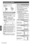 Page 5050 - ENGLISH
Settings
ADVANCED MENU
See  
z“Navigating through the menu ”  
(
Æpage 39).
See 
 
z“MAIN MENU” and “SUB MENU ”  
(
Æpage 40).
DIGITAL CINEMA REALITY
Increase the vertical resolution when the PAL (or 
SECAM) 576i signal input or the NTSC 480i, 1  080/50i 
and 1 080/60i signal input is applied.
Press ▲▼ to select [DIGITAL CINEMA 
1  ) 
REALITY].
Press ◄► or  button.
2  ) 
The [DIGITAL CINEMA REALITY] individual  
z
adjustment screen will be displayed.
Press ◄► to select [DIGITAL CINEMA 
3  )...