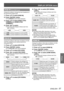 Page 57DISPLAY OPTION menu
ENGLISH - 57
Settings
RGB IN (Only RGB input)
Change this setting to change the input impedance of 
the synchronous signal input.
Press ▲▼ to select [RGB IN].
1  ) 
Press  button.
2  ) 
The [ 
zRGB IN] screen will be displayed.
Press ▲▼ to select [RGB1 SYNC 
3  ) 
TERMINAL] or [RGB2 SYNC 
TERMINAL].
Press ◄► to switch.
4  ) 
The setting will change as follows each time  
z
◄► is pressed.
LOWHIGH
LOW Input impedance is set to [LOW].
HIGH Input impedance is set to [HIGH].
DVI-D IN...