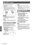 Page 7272 - ENGLISH
Settings
SECURITY menu
See  
z“Navigating through the men u”  
(
Æpage 39).
See 
 
z“MAIN MENU” and “SUB MENU ”  
(
Æpage 40).
When you apply to the [SECURITY] menu 
 
z
before you change the password to your original, 
perform to input the following factory default 
password operation.
Press ▲►▼◄▲►▼◄  and  button.
Attention
When you apply to the SECURITY menu after you 
 
z
change the password to your original in the [SECURITY 
PASSWORD CHANGE] menu, input the original 
password operation....