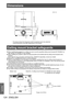 Page 124Dimensions
124 - ENGLISH
Appendix
Dimensions
 zWhen installing the projector to a ceiling, be sure to use the specified ceiling mount bracket (ET
-PKD56H: for 
high ceilings, ET -PKD55S: for low ceilings).
 zWhen installing the projector

, attach the drop-prevention set included with the ceiling mount bracket to the 
projector.
If you need the drop-prevention set (Product No. TTRA0214) separately, consult your dealer.
 z Request for a qualified technician to do the installation.
 zT

akes no...