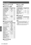 Page 48Menu navigation
48 - ENGLISH
Settings
▶■[DISPLA Y LANGUAGE] 
Details ( page 59)
▶■[DISPLA Y OPTION] 
Sub-menu itemFactory defaultPage
[COLOR MATCHING] [OFF] 60
[COLOR CORRECTION] [OFF] 61
[CONTRAST MODE] [NORMAL] 61
[SCREEN SETTING] ― 62
[AUTO SIGNAL] [OFF] 62
[AUTO SETUP] ― 62
[RGB IN] — 63
[DVI-D IN] ― 63
[HDMI IN] — 64
[ON-SCREEN DISPLAY] ― 64
[BACK COLOR] [BLUE] 65
[STARTUP LOGO] [DEFAULT 
LOGO] 65
[SHUTTER SETTING] ― 66
[FREEZE] ― 66
[SIDE BY SIDE] ― 66
[CUT OFF] ― 67
▶■[PROJECT OR SETUP] 
Sub-menu...