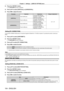 Page 104Chapter 4 Settings — [DISPLAY OPTION] menu
104 - ENGLISH
2) Press the  button.
 fThe  [UNIFORMITY] screen is displayed.
3) Press  as to select [VERTICAL] or [HORIZONTAL].
4)  
Press 
 qw to adjust the level.
Parameter OperationAdjustmentRange of adjustment
[VERTICAL] Press the w button.
The lower-side brightness 
decreases, or the upper-side 
brightness increases.
-127 - 127
Press the q button.
The upper-side brightness 
decreases, or the lower-side 
brightness increases.
[HORIZONTAL] Press the w...