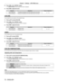 Page 72Chapter 4 Settings — [PICTURE] menu
72 - ENGLISH
2) Press qw or the  button.
 fThe  [BRIGHTNESS] individual adjustment screen is displayed.
3) Press  qw to adjust the level.
Operation AdjustmentRange of adjustment
Press the w button. Increases the brightness of the dark (black) parts of the screen.
-31 - +31
Press the q button. Reduces the brightness of the dark (black) parts of the screen.
[COLOR]
You can adjust the color saturation of the projected image.
1) Press 
as to select [COLOR].
2)  
Press 
 qw...