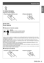 Page 9Read this first!
ENGLISH - 9
Important 
InformationTo remove the battery
Remote Control Battery
1. Press the guide and lift the cover.
(ii)(i)
2. Remove the batteries.
Brazil Only
Brasil Apenas
■„ Manuseio de baterias usadas
BRASIL
Após o uso, as pilhas e /ou baterias poderão 
ser entregues ao estabelecimento comercial 
ou rede de assistência técnica autorizada.
Cobrir os terminais positivo (+) e negativo (-) com uma fita isolante adesiva, antes de depositar numa caixa 
destinada para o...