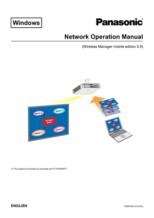 Page 1
Network Operation Manual
(Wireless Manager mobile edition 5.5)
TQBH0205 (E/U/EA)
Windows
ENGLISH
※ The projectors illustrated as examples are PT-FW300NTE. 