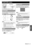 Page 35ENGLISH - 35
Settings
POSITION menu
If the projector is aligned non-perpendicularly to the 
screen, or if the projection screen has an angled surface, 
you can correct keystone.
You can move the projected image for fine adjustment. 
Press I H  to move horizontally and  F G vertically. 
(Not available with  NETWORK signals) If you have interference patterns of the projected image, 
which is sometimes referred 
to as moire or noise, you 
can minimize it by pressing  I H to adjust the clock 
frequency....