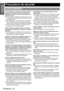 Page 56
Imformation Importante
FRANÇAIS - 56
Précautions de sécurité
Si l on remarque une émission de fumée, d odeurs 
suspectes ou de bruits provenant du projecteur, 
débrancher la fiche du cordon d alimentation de la 
prise de courant.
  Ne pas continuer dutiliser le  projecteur dans ces cas-
là, autrement cela peut entraîner un incendie ou des 
chocs électriques.
  Après sêtre assuré que de la fumée ne se dégage 
plus, sadresser à un centre technique agréé et de-
mander que les réparations nécessaires soient...