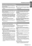 Page 59
Information Importante
Précautions de sécurité
FRANÇAIS - 59
Ne pas soumettre le projecteur à des vibrations ou 
des chocs excessifs.
  Lobjectif du projecteur doit être manipulé avec soin.
  Placer le couvercle sur lobjectif lors du transport du 
projecteur. Lors du transport du projecteur, bien le tenir par le 
bas.
 
Ne pas tenir le projecteur par les pieds de réglage ou 
le couvercle supérieur pour le déplacer car cela pour-
rait lendommager.
Éviter de l installer dans les endroits sujets à des vi-...