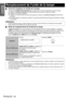 Page 60
Imformation Importante
FRANÇAIS - 60
Remplacement de lunité de la lampe
JAvant de remplacer le lUnité de la lampe
  Éteindre l ALIMENTATION PRINCIPALE  puis débrancher le cordon principal de la prise du secteur.
  Vérifier que l Unité de la lampe  ainsi que les pièces autour aient eu le temps de refroidir.
  Préparer un tournevis cruciforme.
  Contacter un centre de service aprés-vente agréé pour acheter une  Unité de la lampe (ET-LAF100) de 
rechange.
  En cas dinstallation du pr ojecteur au plafond,...