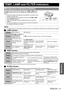 Page 47ENGLISH - 47
Maintenance
TEMP, LAMP and FILTER Indicators
If a problem should occur with the projector, the TEMP, LAMP  and/or 
FILTER  indicators will inform you. Ma nage the indicated problems as 
follow. 1. Confirm the status of all indicators and projector, and switch off the  projector in proper way.
2. Find out the cause of the  problem by status of the TEMP, LAMP  
and/or  FILTER  indicators.
3. Follow the instructi on for each indication below and solve the 
problem.
4. Turn on the projector in...