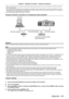 Page 107Chapter 5 Operation of Function — Network connections
ENGLISH - 107
 
f When a LAN cable is used to transmit and receive Ethernet signal, please connect it to the  terminal or the  
terminal of the projector.
 
f Use a LAN cable that is straight cable or cross cable and compatible with CA
T5 or higher. When you need to know whether to use one or 
both straight/cross cable depending on the configuration of the system, please confirm with your network administrator . For this projector, it 
will identify...