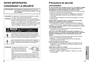 Page 3059
Others
58
ATTENTION:Cet appareil est équipé d’une fiche
de courant à trois broches avec
mise à la terre. Ne pas retirer la
broche de mise à la masse de la
fiche. 
Cette fiche ne pourra être utilisée que dans une prise avec
mise à la terre. Ceci est une précaution sécuritaire. S’il est
impossible d’insérer la fiche dans la prise, s’adresser à un
électricien. Ne pas annuler la protection de la fiche à mise à
la terre.Ne pas retirerNOTES IMPORTANTES
CONCERNANT LA SÉCURITÉ
Le symbole de la flèche en forme...