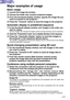 Page 117117
Major examples of usage
Basic usage
q q
Launch the image list window.
w w
Choose the folder that contains prepared images.
e e
From the thumbnail display window, specify the image file you
want to transmit to the projector.
r r
Press the Transmit button to send the image to the projector.
Automatic display in predefined sequence
q
q
In the thumbnail display window, sort images in the order you
want to replay.
Choose images and change the display order by drag-and-drop mouse operation.
w wCheck the...