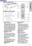 Page 1515
Preparation
Remote control unit
q Power indicator
(pages  27, 28  and  45)
This indicator illuminates red when
the MAIN POWER switch is turned
on (standby mode), and illuminates
green when the power is turned on
and a picture starts to be projected.
When the WEB S TANDBY is set
to ON, the cooling  fan ope rates
and the p ow er indicator on the
projector flashes slowly in red.
w RGB INPUT indicator
(page  55)
This indicator shows whether a
signal is being input to the RGB
input connectors (RGB 1...