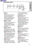 Page 1717
Preparation

USB
tryu
ewq
o i
q
USB port
(page  20)
The remote control unit can be
used as 
a personal computer
mouse by connecting the
projector to 
a personal computer
with the supplied USB cable.
(4-pin square connector)
w SERIAL connector
(pages  23, 24  and  47)
This connector is used to connect
a personal computer to the
projector in order to externally
control the projector. (RS-232C
compatible)
e RGB1 IN connector
(pages  23 and  24)
This connector is used to input
RGB signals and YP...