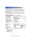 Page 4848Previous 
screen
Adjusting the White Balance
The picture may become over-saturated with red or blue color, 
and the white color may not be at the desired degree of
whiteness. In such cases, adjust the white balance by the
following procedure.
The procedure and on-screen display as shown below are
based on RGB as the input signal from a personal computer.
1Press MENU to
display the menu.
3Press  or   to
select 
“ R Level ”.
4Press  or  to
adjust the R Level 
setting.
• The current setting
will be...