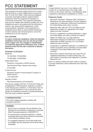 Page 55English
FCC STATEMENT

ZLWKWKHOLPLWVIRUDFODVV$GLJLWDOGHYLFHSXUVXDQWWR
3DUWRIWKH)&&5XOHV7KHVHOLPLWVDUHGHVLJQHG
WRSURYLGHUHDVRQDEOHSURWHFWLRQDJDLQVWKDUPIXO
LQWHUIHUHQFHZKHQWKHHTXLSPHQWLVRSHUDWHGLQD
FRPPHUFLDOHQYLURQPHQW7KLVHTXLSPHQWJHQHUDWHV


PDQXDOPD\FDXVHKDUPIXOLQWHUIHUHQFHWRUDGLR
FRPPXQLFDWLRQV2SHUDWLRQRIWKLVHTXLSPHQWLQD


LQWHUIHUHQFHDWKLVRZQH[SHQVH
FCC CAUTION:
To assure continued compliance, follow the attached 
installation...