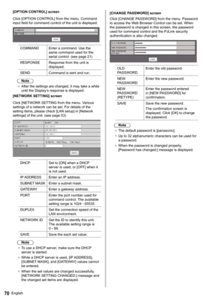 Page 70English70
  [OPTION CONTROL] screen
 
Click [OPTION CONTROL] from the menu. Command 
