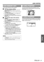 Page 41LENS CONTROL
ENGLISH - 41
Settings
You can edit named lens memory settings.
QDeleting a memory setting
1. Select  LENS MEMORY DELETE  and press the 
ENTER  button.
2. Select the required lens memory setting and press  the  ENTER  button.
3. If you select  ALL DELETE, you can delete all of 
the saved lens memory settings.
4. Select  OK in the confirmation screen and press the 
ENTER  button.
QChanging the name of the memory 
setting
1. Select  LENS MEMORY NAME CHANGE  and 
press the ENTER  button.
2....