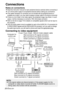 Page 2020-ENGLISH
Connections
Notes on connections
BRead the instruction manual for each peripheral device carefully before connecting it.
BTurn off the power supply for all peripheral devices before making any connections.
BIf the cables necessary for connection are not included with the peripheral device or
available as an option, you may need to prepare a proper cable for the device concerned.
BIf there is a lot of jitter in the video signal, the projected image may flicker. In such
cases, it will be...