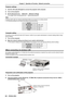 Page 8282 - ENGLISH
Projector settings
1) Use the LAN cable (Straight) to connect the projector with computer.
2) Turn on the projector.
3) Set the [Expand] menu → [Network] → [Network setting]. 
 fFor details, refer to the [Expand] menu → [Network] (x page 69).
Note
 fPlease confirm with your network administrator before you connect to an existing network.
 fThe following settings are set before the projector leaves the factory.
[DHCP]Off
[IP address]192.168.1.100
[Subnet]255.255.255.0
[Gateway]192.168.1.1...