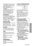 Page 41
ENGLISH-41
Adjustments and settings
The mode best used in dark rooms
is “NATURAL”. For rooms having
regular lighting conditions in use,
select “STANDARD”. For
exceptionally bright rooms, use
“DYNAMIC”.
“BLACKBOARD” is available only
when “BLACKBOARD” in the
“OPTION” menu is set to “ON”.
Select “BLACKBOARD” when
projecting onto blackboards.
CONTRAST
This adjusts the contrast of the
picture. (Adjust the “BRIGHTNESS”
setting first if required before
adjusting the “CONTRAST” setting.)
The picture is bright:...