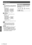 Page 34POSITION menu
Settings
34 - ENGLISH
S4:3 
J
When a standard signal *1 is input, the input signal 
will be sized down 75% and projected.  S4:3 mode 
is effective when projecting 4:3 image onto a 16:9 
screen.
Input signal: XGA
 
z
Image:   Panel:  Screen: 
THROUGH 
J
The image will be projected without any size 
adjustment.
Input signal: NTSC
 
z
Image:   Panel:  
A standard signal has an aspect ratio of 4:3 or 5:4.
*1: 
NoteIf you project a 4:3 image onto a 16:9 screen, 
 
z
the image may distort or some...