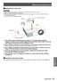 Page 55Maintenance/replacement
ENGLISH - 55
Maintenance
Replacing the Lamp unit J
Attention
When the projector is mounted on a ceiling, do not work with your face c\
lose to the projector. z
Attach the lamp unit and the lamp cover securely. z
When you experience difficulty in installing the lamp, remove it and try again. If you use force to install the lamp, the  z
connector may be damaged.
Do not loosen other than designated screws. z
Lamp cover screw
Handle 
Lamp unit screws
Lamp cover
Turn off the power by...