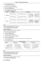 Page 6262 - ENGLISH
2) Press the  button.
 
f The [Keystone] screen is displayed.
3)  Press as to select [H/V Keystone].
4)  Press the  button.
 
f The [H/V Keystone] individual adjustment screen is displayed.
5)  Press asqw to adjust the item.
Items Operation Adjustment
Horizontal Press the w button.
Adjusts the right of the keystone.
Press the q button. Adjusts the left of the keystone.
Vertical Press the a button.
Adjusts the upper of the keystone.
Press the s button.Adjusts the bottom of the keystone.
Note...