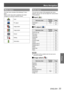 Page 33Menu Navigation
ENGLISH - 33
Settings
Main menu
The main menu consists of the following 7 menu 
items.
When a main menu item is selected, the screen 
changes to a submenu selection screen.
Input
PC adjust
Image select
Image adjust
Screen
Setting
Information
Sub menu
The sub-menu screen of the selected main menu 
appears, and you can set and adjust the various items 
in the submenu.
 JInput [  ]
Sub-menu itemFactory 
defaultPage
Computer 1 RGB35
Video -35
PC adjust [  J ]
Sub-menu itemFactory...