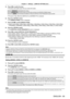 Page 85Chapter 4 Settings — [DISPLAY OPTION] menu
ENGLISH - 85
5) Press qw to switch the item.
 fThe items will switch each time you press the button.
[DEFAULT] Standard setting.
[SCREEN FIT] Changes the EDID data according to the [SCREEN FORMAT] setting.
[USER] Sets the [RESOLUTION] and [VERTICAL SCAN FREQUENCY] items as EDID.
 fProceed to Step  10) when [DEFAULT] or [SCREEN FIT] is selected.
6)
 
Press the  button.
 f The 

[RESOLUTION] screen is displayed.
7)
 
Press 
 asqw  to select [RESOLUTION].
 fSelect...