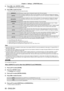 Page 80Chapter 4 Settings — [POSITION] menu
80 - ENGLISH
2) Press qw or the  button.
 fThe  [ASPECT] individual adjustment screen is displayed.
3) Press  qw to switch the item.
 fThe items will switch each time you press the button.
[DEFAULT] Displays images without changing the aspect ratio of the input signals.
[AUTO]
*1The projector identifies the video ID (VID) embedded in the video signals and displays the image by 
automatically switching the screen sizes between 4:3 and 16:9. This function is effective...