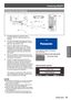 Page 25Powering ON/OFF
ENGLISH - 25
Basic Operation
Complete peripheral connections (with a 1 ) 
computer, VCR, etc.) before turning on the 
projector.
Connect the projector’s AC power cord into an 2 ) 
AC outlet. The  indicator 
lights red. Open the lens cover.
Press the 3 ) <  > button on the control 
panel or on the remote control. The  indicator lights green and the 
cooling fans start to operate. The preparation 
display appears on the screen and the count 
down starts.
After the countdown, the input...