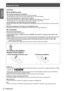 Page 6Read this first!
6 - ENGLISH
Important 
 
Information
To remove the battery
Remote Control Battery
1. Press the guide and lift the cover.2. Remove the batteries.
CAUTION:
ON USE/INSTALLATION „
Do not put your weight on this projector.
You could fall or the projector could break, and injury will result.
Be especially careful not to let young children stand or sit on the projector. z
Do not place the projector in extremely hot locations.
Doing so will cause the outer casing or internal components to...