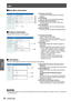 Page 50LAN
50 - ENGLISH
Settings
Main Menu description J
Projector Information J
Displays basic information of the projector.
 
 
 
LAN Setting J
Sets the LAN Setting of the projector and press [Save] to store settings.
 
 
Attention
For the security reason, do not enter any information that third party can recognize your location or name, in [Location] and  z
[Contact] columns.
(1)
(2)
(1) Projector Information
 Confirm Projector Information.
 Displays lamp use time [Lamp Hours] 
(corresponding value) and...