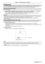 Page 37ENGLISH - 37
Projecting
Check the connections of the peripheral devices (Æ pages 30 - 32) and connection of the power cord (x page 34) and 
switch on the power (x page 35) to start the projector. Select the image and adjust the state of the image.
Selecting the input signal
Select an input signal.
1) Press the  button on the control panel or the input selecti\
on (, , 
,  or ) buttons on the remote control.
 fThe  button is only for PT-TW340, PT-TW250, PT-TX400 and PT-TX310.
 fThe image of the signal...