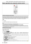 Page 3838 - ENGLISH
Basic operations by using the remote control
Using the automatic setup function
Input search, Auto PC adjustment (during signal input from a computer) and Auto Keystone correction works at the same time. The Auto PC adjustment function can be used to automatically adjust the resolution, clock phase, and image position when 
analog RGB signals consisting of bitmap images such as computer signals \
are being input. Supplying images with bright white borders at the edges and high-contrast black...