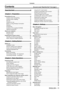 Page 11ENGLISH - 11
Contents
Contents
Read this first! ............................................2
Chapter 1   Preparation
Precautions for use  ................................................. 14
Cautions when transporting  ..................................14
Cautions when installing  ....................................... 14
Security ................................................................ 15
Cautions on use  ................................................... 15
Notes on Using Wireless Connection...