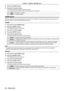 Page 5858 - ENGLISH
4) Press the  button.
5)  Press as to switch the item.
 
f The items will switch each time you press the button.
 
f You can also press the  button on the remote control. ( x page 41)
[On]Audio is not output.
[Off] Audio is output.
[HDMI Setup]
Switch the setting when the external equipment is connected to the  terminal of the projector and the image is not 
projected correctly. Or switch the setting of the audio input.
[Image]
1) Press as to select [HDMI Setup].
2)  Press the  button.
 
f...