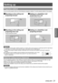 Page 21ENGLISH - 21
Getting Started
Setting up
Projection method
You can use the projector with any of the following 4 projection methods.\
 To set the desired method in the projector.
 JMounting on the ceiling and  
projecting forward
 JSetting on a desk/floor and  
projecting from rear
(Using translucent screen)
 JMounting on the ceiling and  
projecting from rear
(Using translucent screen)
 JSetting on a desk/floor and  
projecting forward
Attention
For optimum viewing quality, install the projector in a...