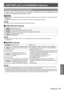 Page 61LAMP REPLACE and WARNING Indicators
ENGLISH - 61
Maintenance
LAMP REPLACE and WARNING Indicators
Managing the indicated problems
If a problem should occur inside the projector, the ,  and/or  indicators 
will inform you. Manage the indicated problems as follow.
CAUTION
Before you take a remedial measure, follow the procedure of switching th\
e power off indicated in “Turning off the projector”.  z
(Æpage 30)
If multiple indicators light or blink, verify the status of the projecto\
r by looking at each...