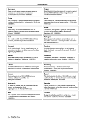 Page 12Important Safety Notice
ENGLISH - 5
Im portan t 
Inf ormation
Read this first!
12 - ENGLISH  