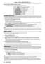 Page 92 rDefault setting of [USER1], [USER2], [USER3]
 fThe following settings are set before the projector leaves the factory.
[SSID]Panasonic Projector
[DHCP]OFF
[IP ADDRESS]192.168.11.100
[SUBNET MASK]255.255.255.0
[DEFAULT GATEWAY]192.168.11.1
[AUTHENTICATION]OPEN
[ENCRYPTION]NONE
[DNS1]/[DNS2]NONE
[CONNECTION LOCK]
You can switch the input signal between Panasonic APPLICATION, MIRRORING and MEMORY VIEWER, or choose one fixed 
input signal from three of them.
1) Press as to select [CONNECTION LOCK].
2)...