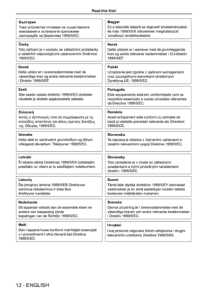 Page 12Read this first!Important Safety Notice
ENGLISH - 5
Im portan t 
Inf ormation
12 -  ENGLISH  