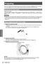 Page 3232 - ENGLISH
Basic Operation
Projecting
Check the connections of the peripheral devices and connection of the power cord (Æpages 26-27) and switch 
on the power (Æpage 29) to start the projector. Select the image and adjust the state of the image.
Selecting the input signal
Select an input signal.
The images selected using the  button on the Control Panel or the\
 , , 
, , ,  ,  buttons on the remote control are projected 
(Æpage 33).
Attention
Images may not be projected properly depending on the...