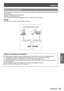 Page 65Network
ENGLISH - 65
Settings
Network connections
The projector has a network function, and the following operations are a\
vailable from the computer using the web 
browser control.
Setting and adjustment of the projector. z
Display of the projector status. z
Transmission of an E-mail message when there is a problem with the projec\
tor. z
Note
A LAN cable is required to use the network function. z
 Notes on LAN network connections
A Web browser is required to use this function. Confirm that the Web...