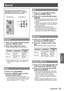 Page 55ENGLISH - 55
Settings
Sound
Select [Sound] from the Main Menu (see 
“Navigating through the menu” on page 40), 
then select the item from the sub-menu.
Remote ControlControl Panel
Volume
Press ▲▼ to select [Volume] and then 
1  ) 
press the  button.
Press ◄► to adjust the volume.
2  ) 
Press  button to set the volume. 
z
Operation Adjustment Adjustment 
range
Press ►. turn up the 
volume Maximum 
value 63
Press ◄. turn down the 
volume Minimum 
value 0
You can also press  buttons on the 
 
z
remote...