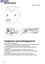 Page 7272
Trademark acknowledgements
BThe SD logo is a trademark.
BWindows is a trademark or registered trademark of Microsoft Corporation
in the United States of America and other countries.
BVGA and XGA are trademarks of International Business Machines
Corporation.
BMacintosh is a registered trademark of Apple Computer, Inc.
BS-VGA is a registered trademark of the Video Electronics Standards
Association.
BWindows is a registered trademark of Microsoft Corporation.
All other trademarks are the property of the...